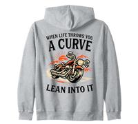 Quando la Vita Ti Getta Una Curva piegarsi Dentro Motociclista Felpa con Cappuccio