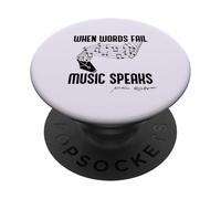 Quando le parole falliscono la musica parla Shakespeare Meme citazione sul retro PopSockets PopGrip Adesivo