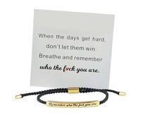 Quando le parole falliscono, questo braccialetto parla, braccialetto motivazionale Joyfully-go, intrecciato a mano, regolabile, un regalo di incoraggiamento per donne e uomini, Misura unica, Zircone