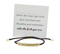 Quando le parole falliscono, questo braccialetto parla, braccialetto motivazionale Joyfully-go, intrecciato a mano, regolabile, un regalo di incoraggiamento per donne e uomini, Misura unica, Zircone