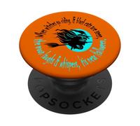 Quando le streghe vanno a cavallo vicino a Halloween Aqua Text PopSockets PopGrip Adesivo