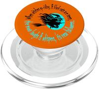 Quando le streghe vanno a cavallo vicino a Halloween Aqua Text PopSockets PopGrip per MagSafe