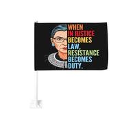 Quando l'ingiustizia diventa legge, la resistenza diventa un dovere. Bandiera per auto 12x18, striscioni antifascisti bifacciali per la decorazione di auto.