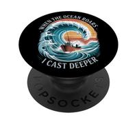 Quando l'oceano ruggisce ho lanciato una pesca in acqua salata estiva più profonda PopSockets PopGrip Adesivo