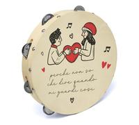 ''Quando mi guardi così'' Tamburello Personalizzato con nomi e fiori per Matrimonio Eventi Tambourine In Legno Idea Regalo Damigelle Sposi Bomboniere Segnatavoli Decorazioni Segnaposti