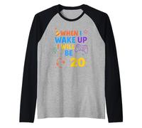 Quando Mi Sveglio avrò 20 Anni Twenty Boy Birthday Gamer Maglia con Maniche Raglan