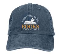 Quando penso ai libri tocco il mio scaffale Cappellino da baseball retrò re