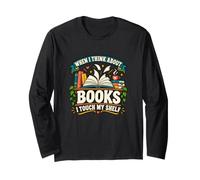 Quando Penso ai Libri Tocco Il Mio scaffale - Gli Amanti dei Libri leggono Maglia a Manica