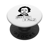 QUANDO PIOGGIA POES Divertente Edgar Allan Poe Reader Meme PopSockets PopGrip Adesivo