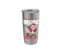 Quando sei morto dentro ma è Babbo Natale scheletro di Natale Bicchiere termico in acciaio inox doppia parete
