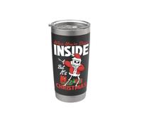 Quando sei morto dentro ma è Babbo Natale scheletro di Natale Bicchiere termico in acciaio inox doppia parete