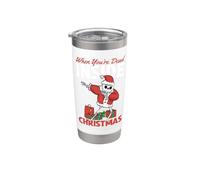 Quando sei morto dentro ma è Babbo Natale scheletro di Natale Bicchiere termico in acciaio inox doppia parete