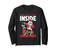 Quando Sei Morto Dentro ma è Babbo Natale Scheletro di Natale Maglia a Manica