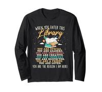 Quando Si entra in Questa Biblioteca - Librarian Bookworm Book Reader Maglia a Manica
