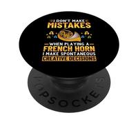 Quando si suona un corno francese divertente suonatore di corno PopSockets PopGrip Adesivo
