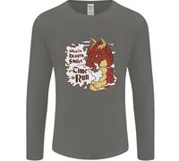 Quando Un Drago Sorride Fantasy RPG Uomo Manica Lunga T-Shirt