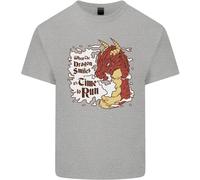 Quando Un Dragon Sorrisi Fantasia RPG Uomo Cotone T-Shirt