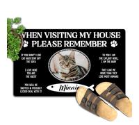 Quando Visiti La Casa Dei Gatti, Ricordati Di Scattare Una Foto Personalizzata Del Tuo Gatto. Zerbino Assorbente Tappetino Antiscivolo Asciugatura Rapida Tappeto Bagno Per Esterno Ingresso Doccia