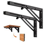 Quanerba Confezione da 2 staffe pieghevoli per mensole, 45,7 cm (carico massimo 89,8 kg) Heavy Duty Outdoor, cerniera pieghevole S per casa, cucina, ufficio, grill