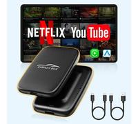 Quanlex Adattatore wireless Carplay e supporto automatico Android per Netflix/YouTube/TF Card, adattatore wireless Carplay con cavi USB-A C e USB-C per iPhone Android