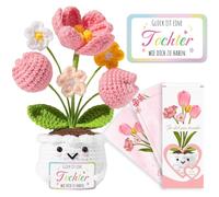 QUANMAITONG Regalo per mamma e figlia da parte della mamma, portafortuna tascabile, tulipano, rosa, regalo di compleanno con carta energetica, regalo per donne e ragazze