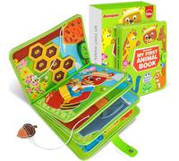 Quanquer Animal Busy Board Montessori Giocattoli per Neonati 1 2 3 Anni - Activity Book per Neonati Ragazzi Ragazze Regalo di Compleanno con Scatola Regalo - Aereo Auto Viaggio Quiet Book Giocattolo