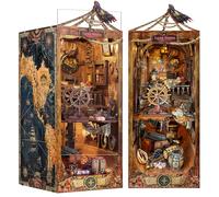 Quanquer Book Nook Kit per adulti_con copertura antipolvere e luce LED 3D in legno in miniatura Dollhouse BookNook Fantasy_Creatività regalo per gli adolescenti (Age of Sail)