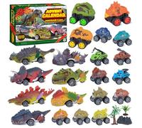 Quanquer Dinosaur Cars Advent Calendar 2025 for Kid Boy - 24 Days Christmas Monster Toy Car Truck Countdown Calendar Gift for Kids - Surprise Dino Advent Calendar Car for Boys 3-8 Year Old