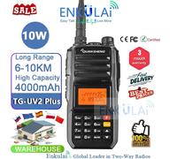 QuanSheng TG UV2 Plus 10W Walkie Talkie lungo raggio 10KM Walkie-talkie del camionista UHF VHF Dual Band QuanSheng TG-UV2 Plus 4000mAh Radio a due vie per la caccia escursioni e altre attività Add NA-
