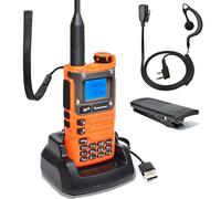 Quansheng UV-K5 (8) VHF UHF walkie talkie portatile FM NOAA UV-K6 Radio bidirezionale per esterni/magazzino e logistica/navigazione/produzione industriale (orange, con auricolare a forma di G)