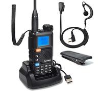 Quansheng UV5R Plus VHF UHF portatile Walkie Talkie FM NOAA Radio a due vie per studio/esterno/auto (con auricolare a forma di G)