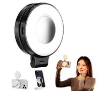 Quantifty 3-in-1 Magnetic Beauty Selfie Light for Phones, 3 Light Modes, 360° Rotatable Pocket LED Selfie Ring Fill Makeup Lights with Mirror, for Makeup/Selfies/Photography (Black)