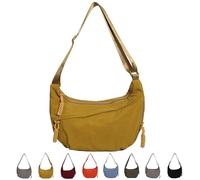 Quantifyn Crossbody Bag Adjustable Strap 3Braided Zipper Pockets Divider inside,Fashion Plain Color Nylon Crossbody Hobo Bag