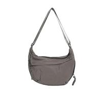 Quantifyn Crossbody Bag, Fashion Plain Color Nylon Crossbody Hobo Bag, 3Braided Zipper Pockets Divider inside, Adjustable Strap (Gray)