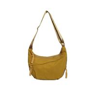 Quantifyn Crossbody Bag, Fashion Plain Color Nylon Crossbody Hobo Bag, 3Braided Zipper Pockets Divider inside, Adjustable Strap (Yellow)