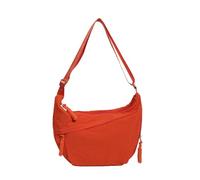 Quantifyn Crossbody Bag, Fashion Plain Color Nylon Crossbody Hobo Bag, 3Braided Zipper Pockets Divider inside, Adjustable Strap (Orange)