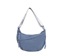 Quantifyn Crossbody Bag, Fashion Plain Color Nylon Crossbody Hobo Bag, 3Braided Zipper Pockets Divider inside, Adjustable Strap (Blue)