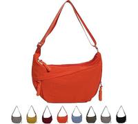 Quantifyn Crossbody Bag, Fashion Plain Color Nylon Crossbody Hobo Bag, Adjustable Strap (Orange red)