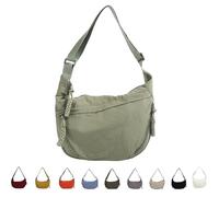 Quantifyn Crossbody Bag, Preferable Crossbody Bag, Women's Fashion Plain Color Nylon Crossbodybag, Adjustable shoulder Lightweight strap (Green)