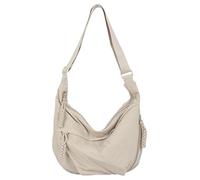 Quantifyn Crossbody Bag,Quantifyn Women's Fashion Plain Color Nylon Crossbody Hobo Bag, Divider Inside, Adjustable Strap (Beige)