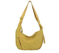 Quantifyn Crossbody Bag,Quantifyn Women's Fashion Plain Color Nylon Crossbody Hobo Bag, Divider Inside, Adjustable Strap (Yellow)