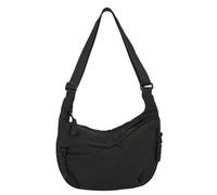 Quantifyn Crossbody Bag,Quantifyn Women's Fashion Plain Color Nylon Crossbody Hobo Bag, Divider Inside, Adjustable Strap (Black)