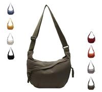 Quantifyn Crossbody Bag, Women's Fashion Plain Color Nylon Crossbody Hobo Bag, Lightweight Crescent Crossbody Bags (Green)
