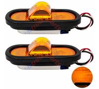 Quantità 2 6 " Ovale Medio Giro Signal Ambra Evidenziatore Luce 18 LED W/Reflex
