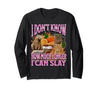 Quanto Ancora Posso Uccidere Divertente Capybara Meme Bootleg Y2K Maglia a Manica