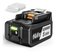 Quantrex 14.4V 5.0Ah Li-ion Batteria di ricambio per Makita 14.4V batteria BL1430 BL1440 BL1450 BL1415 BL1415N con indicatore LED con coperchio della batteria