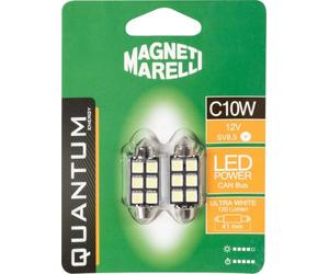 Quantum Energy Lampadina siluro auto C5W 3 Led 2 pezzi 12V SV8,5 tecnologia Can bus led power