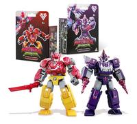QUANTUM HEROES DINOSTER Mini Robot Figure 2 pezzi Raptor Tron & Mosa Storm, altezza 11 cm, facili da assemblare, articolate, action figure giocattolo robot per bambini e bambine dai 5 anni in su