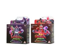 QUANTUM HEROES DINOSTER Mini Robot Figure 2 pezzi Stego Blast Wing& Raptor Bolt Wing, altezza 11 cm, facili da assemblare, parti mobili, giocattolo robot per bambini dai 5 anni in su