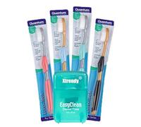Quantum Labs Euro-Tech Pro Series, spazzolino da denti con setole morbide e ultra sottili, con impugnatura morbida e sottile e poggiapolsi per adulti, confezione da 4